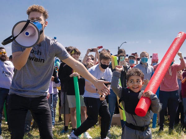 Hundreds of people attended the large green space at Air Park