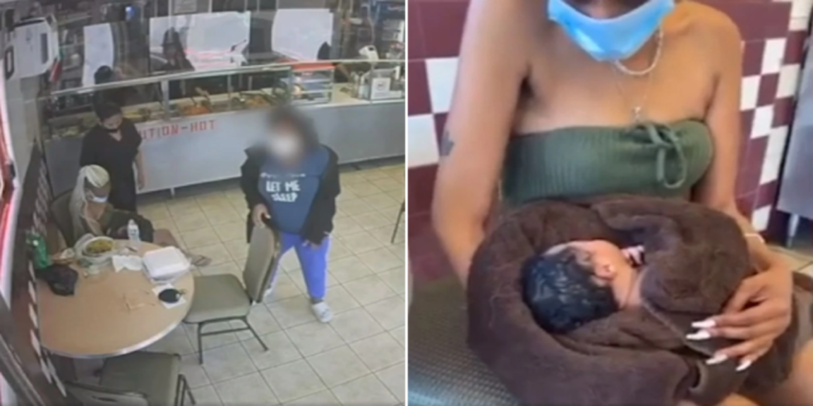 A teenager just 14 years old leaves her baby at a restaurant and flees the scene