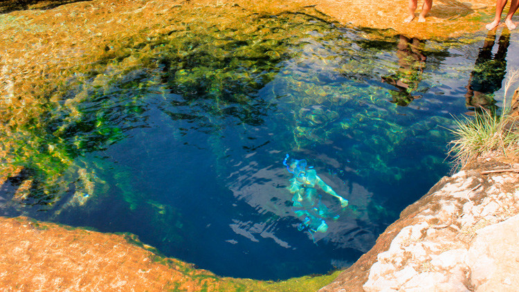 This is Jacob's Well, the most treacherous and dangerous underwater cave for divers