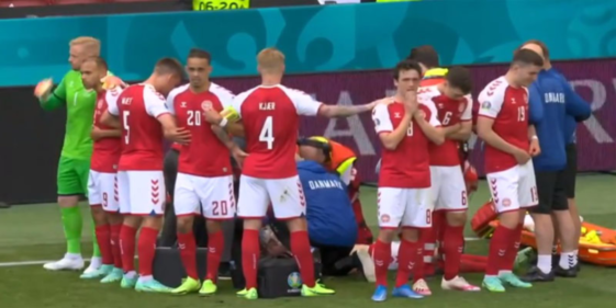 Christian Eriksen collapses in the middle of the Denmark-Finland game