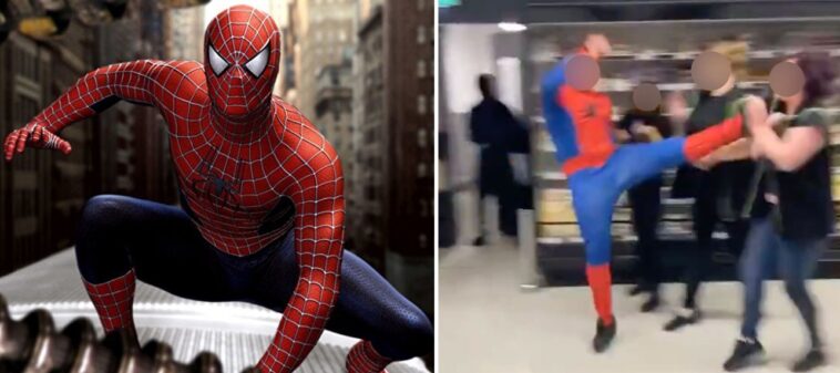 Several injured after man dressed as Spider-Man attacks Asda workers in mass brawl
