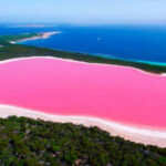 The mysterious pink water of Lake Hillier in Australia