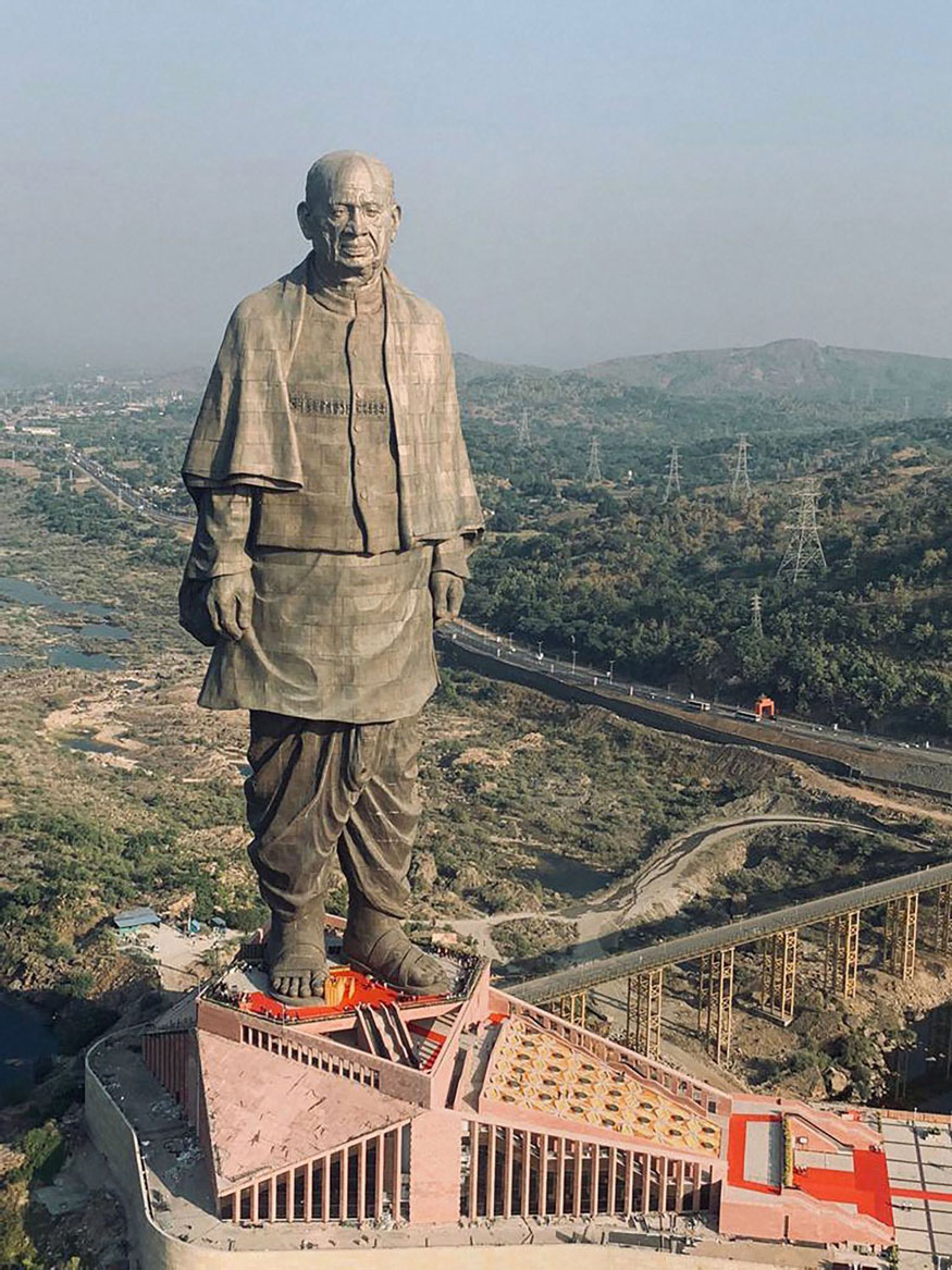 The world's tallest statue, nearly three times the height of the Statue of Liberty