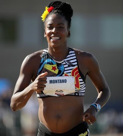 The athlete runs the 800 meters at 34 weeks pregnant