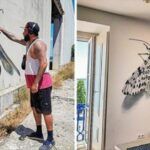 Odeith, is a Portuguese street artist who makes impressive works of art, a three-dimensional graffiti artist the paintings themselves manage to fool the human eye, making him believe that the paintings have relief