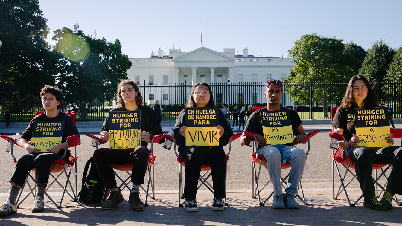 Climate activists begin hunger strike in front of White House to demand action on crisis