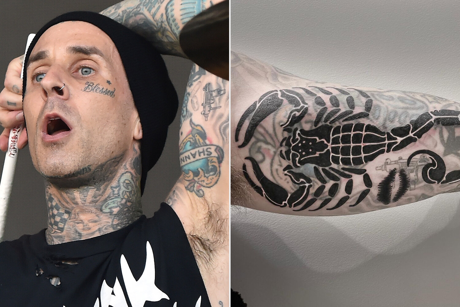 Travis Barker recently covered a scorpion tattoo over his ex-wife Shanna Moakler's name