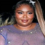 Lizzo looks amazing in a sheer mesh dress as she makes her way to Cardi B's birthday party