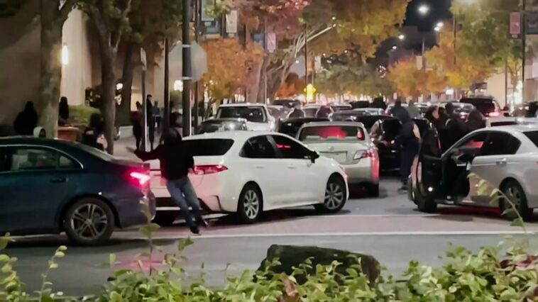 80 people ransacked a luxury store in California