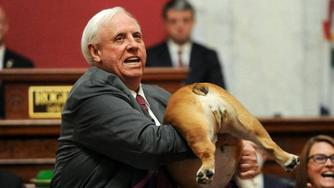 West Virginia Gov. Jim Justice invites opponents to kiss his dog's butt