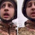 Ukrainian soldier says goodbye to his parents before going to war