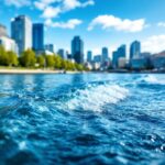 Killer whales swimming in the waters of Vancouver