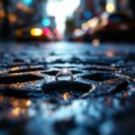Couple retrieving engagement ring from storm drain