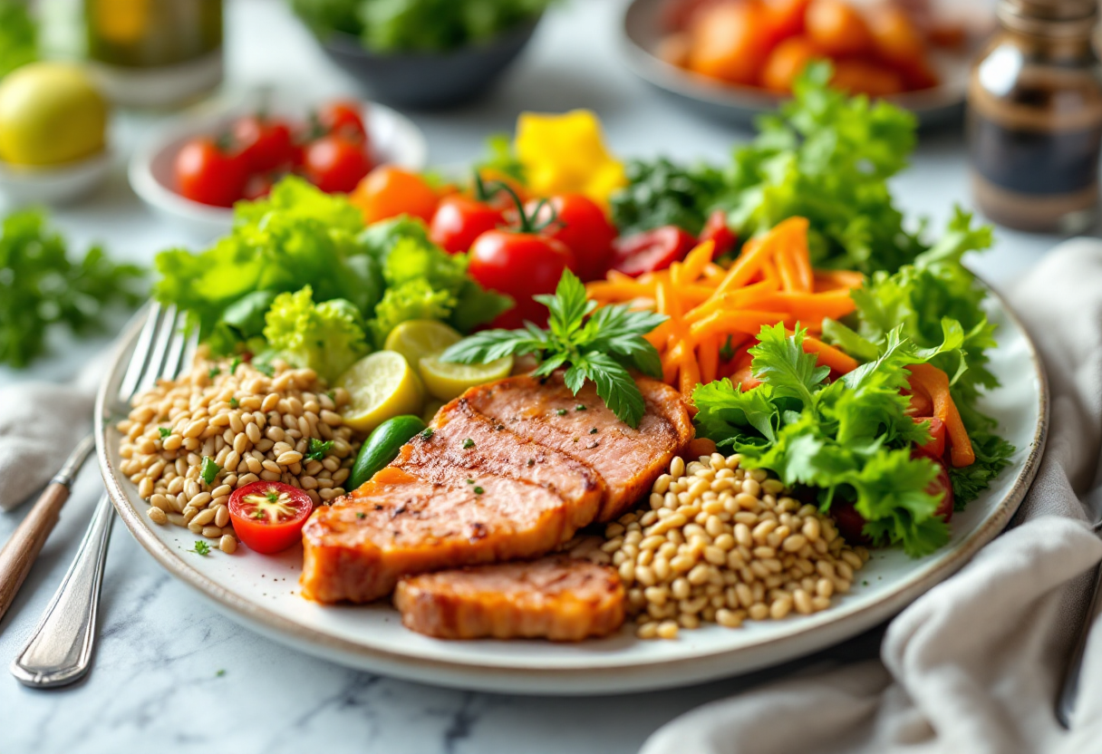 A plate showcasing a balanced meal for one meal a day diet