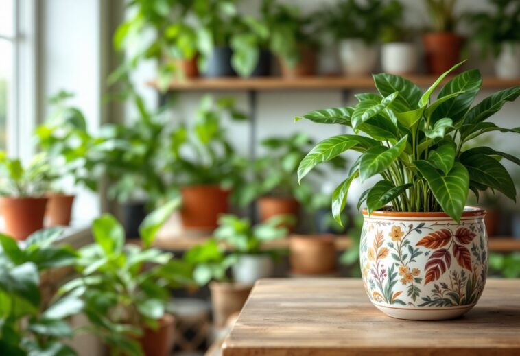 Indoor plants thriving in winter care environment