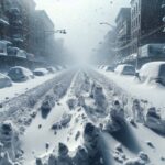 Severe winter storm causing blizzard in Midwest region