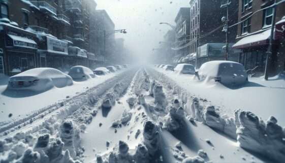 Severe winter storm causing blizzard in Midwest region