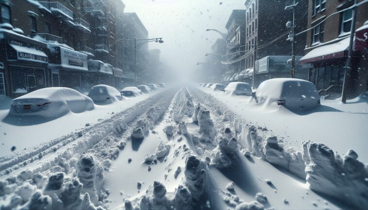 Severe winter storm causing blizzard in Midwest region