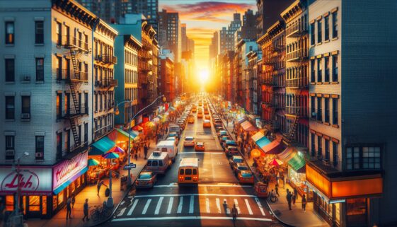 Couple enjoying a romantic date in New York City