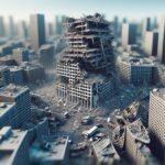 Destruction caused by earthquake in Southeast Asia