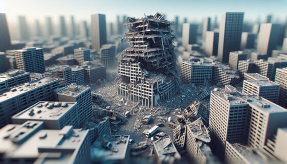 Destruction caused by earthquake in Southeast Asia