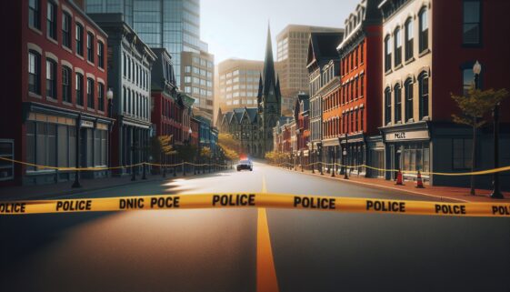 Halifax police at the scene of a suspicious package investigation