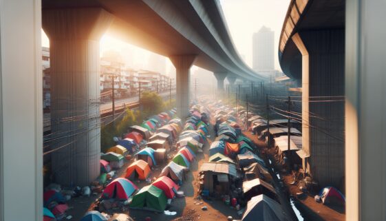Image depicting legal battles related to homelessness
