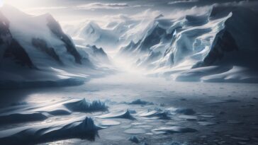 Researchers studying in the harsh Antarctic environment