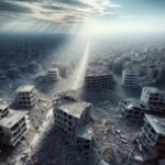 Destruction in Myanmar following a recent earthquake