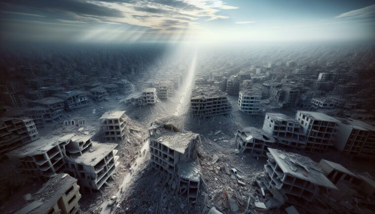 Destruction in Myanmar following a recent earthquake
