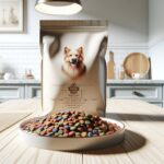 A happy dog enjoying nutritious food