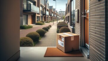 An image depicting delivery theft in urban settings