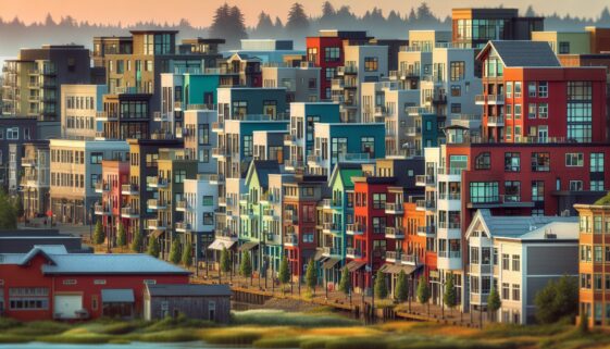 Scenic view of Nanaimo, Canada with waterfront and mountains