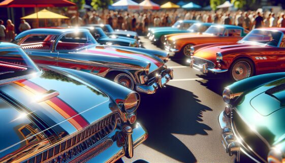 Classic cars on display at the Draggins car show in Saskatoon
