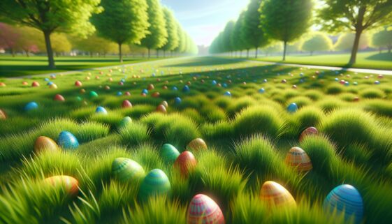 Children participating in an innovative Easter egg hunt
