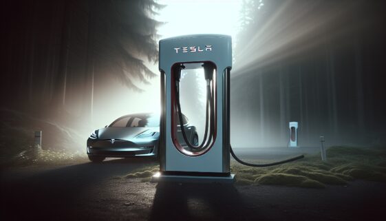FBI agents at a Tesla charging station in Washington
