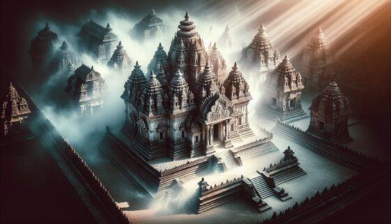 Firefighters responding to a fire at a Hindu temple in Edmonton