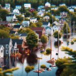 Family evacuating their home due to severe flooding in Halifax