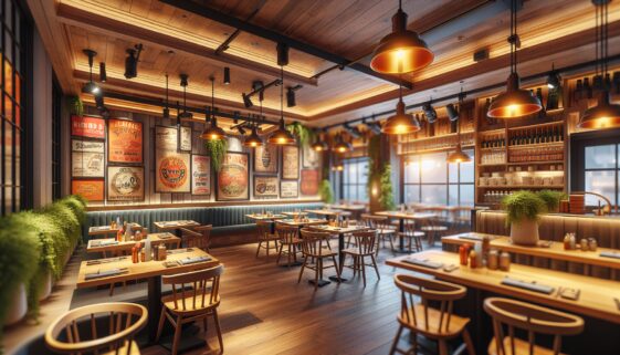 Hooters restaurant showcasing its new branding and menu