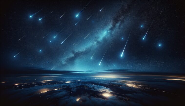 Stunning Lyrid meteor shower lighting up the night sky