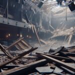 Emergency responders at nightclub roof collapse site