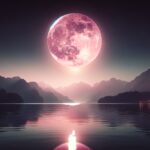 Illuminating pink moon symbolizing personal growth