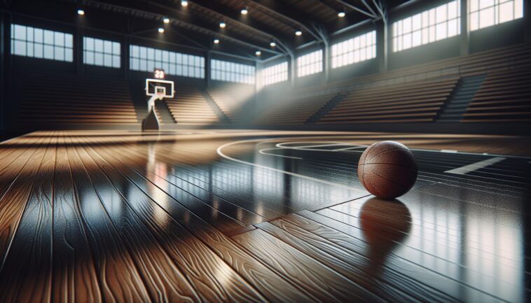 Referee making a call during a playoff basketball game