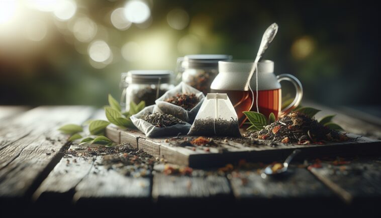 A young woman enjoying her unusual tea leaf habit