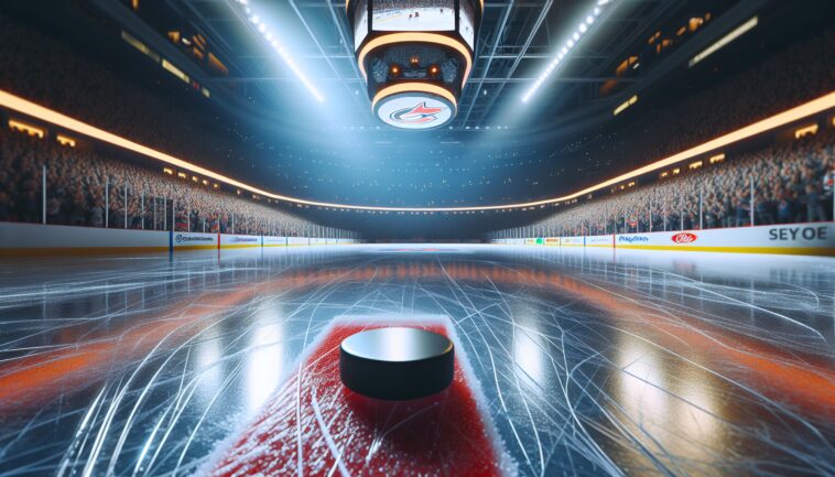 Toronto and Ottawa players in action during playoff game