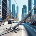 Scene of a high-speed crash in Toronto, emergency responders at work
