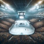 Giocatori dei Winnipeg Jets e St. Louis Blues in azione