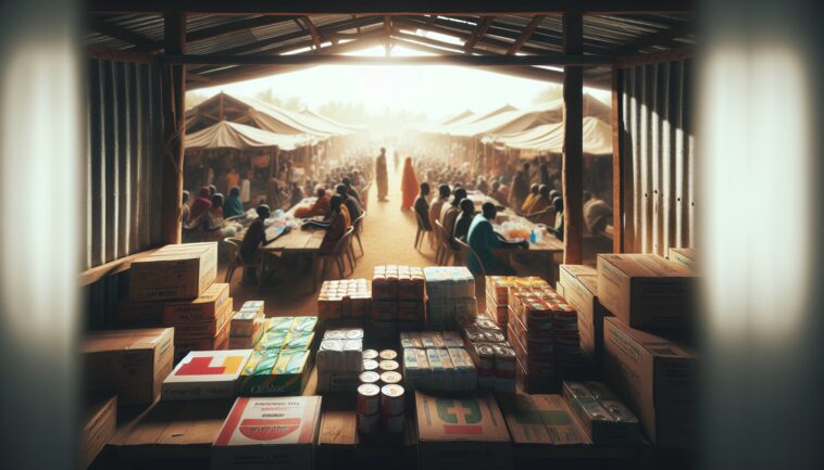 Image depicting aid distribution efforts in Gaza
