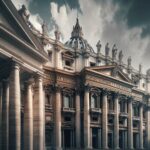 Black smoke rising from the Vatican during conclave