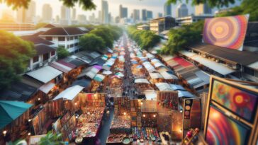 Colorful display of art at Cathedral Village Festival